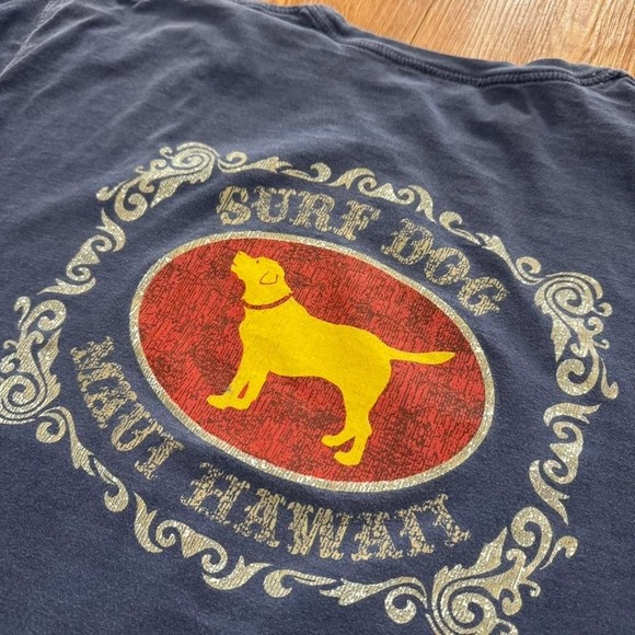 Other - Y2K Surf Dog Shirt Maui Hawaii Blue Washed Skater Surfwear Size XL‎